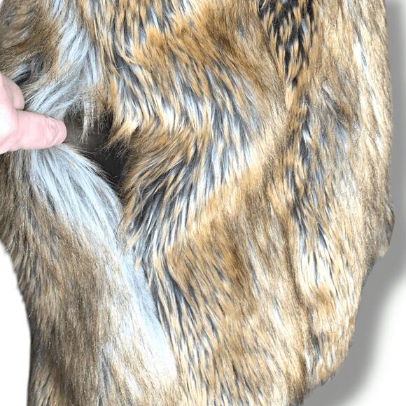 Vintage Y2K Ralph Lauren Denim & Supply Faux Fur Long Vest Boho Western Medium - Picture 5 of 12